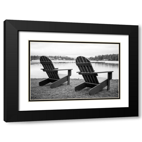 Relaxing at the Lake Black Modern Wood Framed Art Print with Double Matting by Fielding, Edward M.