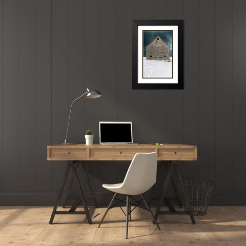 Old Barn Black Modern Wood Framed Art Print with Double Matting by Fielding, Edward M.