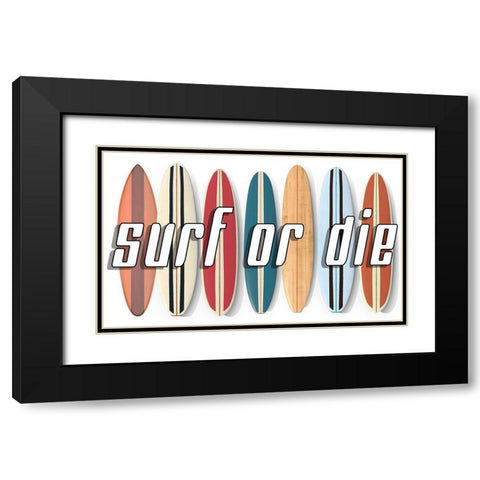 Surf of Die Black Modern Wood Framed Art Print with Double Matting by Fielding, Edward M.