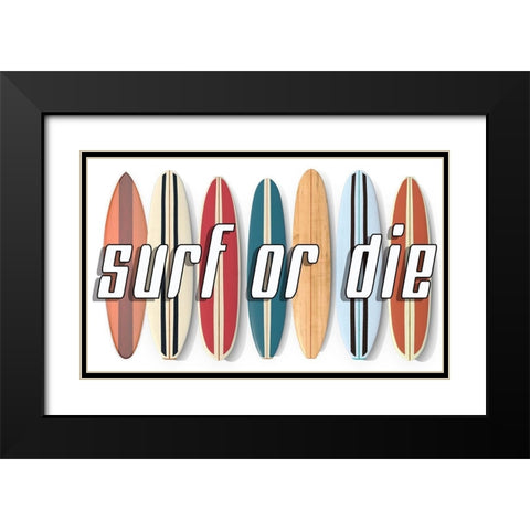 Surf of Die Black Modern Wood Framed Art Print with Double Matting by Fielding, Edward M.