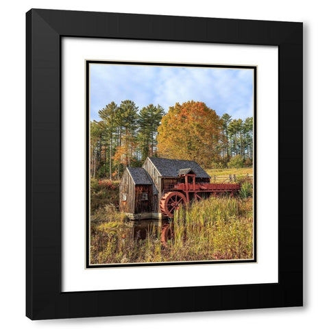 Grist Mill Black Modern Wood Framed Art Print with Double Matting by Fielding, Edward M.