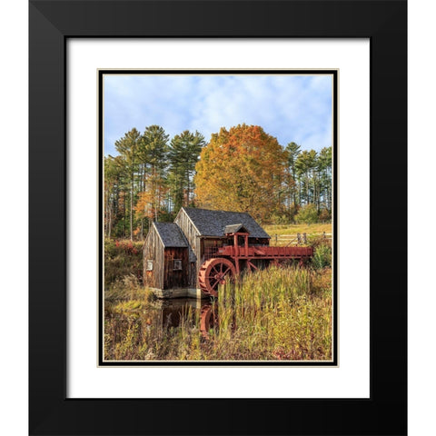 Grist Mill Black Modern Wood Framed Art Print with Double Matting by Fielding, Edward M.