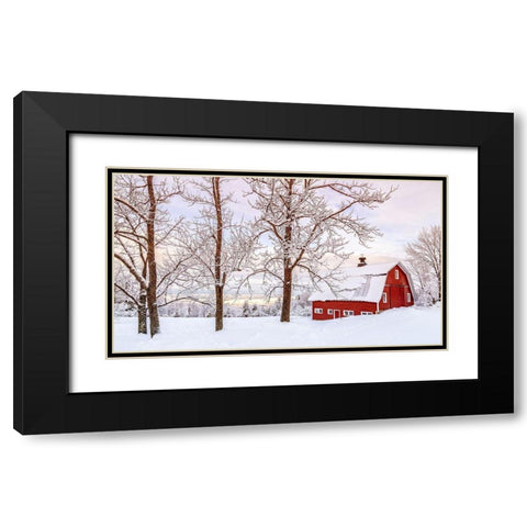 Winter Arrives Black Modern Wood Framed Art Print with Double Matting by Fielding, Edward M.