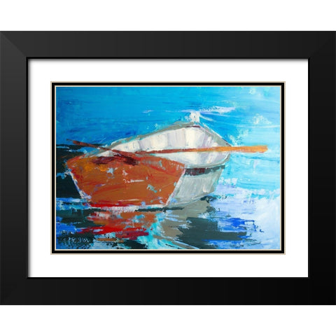 Row, Row Black Modern Wood Framed Art Print with Double Matting by Forst, Beth A.