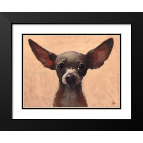 Chihuahua Black Modern Wood Framed Art Print with Double Matting by Fluharty, Thomas