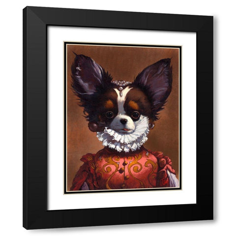Queenie Black Modern Wood Framed Art Print with Double Matting by Fluharty, Thomas