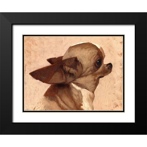 Profile-Chihuahua Black Modern Wood Framed Art Print with Double Matting by Fluharty, Thomas