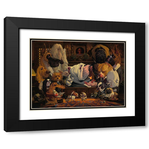 DogFather Black Modern Wood Framed Art Print with Double Matting by Fluharty, Thomas