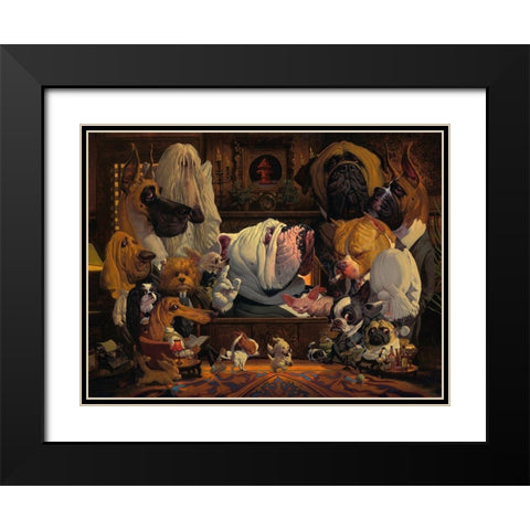 DogFather Black Modern Wood Framed Art Print with Double Matting by Fluharty, Thomas