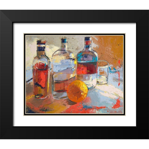 Bourbon L Orange Black Modern Wood Framed Art Print with Double Matting by Forst, Beth A.