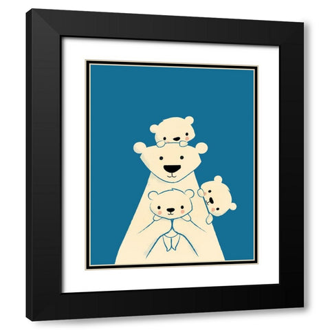 Papa Bear Black Modern Wood Framed Art Print with Double Matting by Fleck, Jay