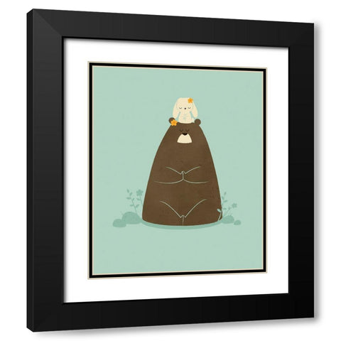 Namaste Black Modern Wood Framed Art Print with Double Matting by Fleck, Jay