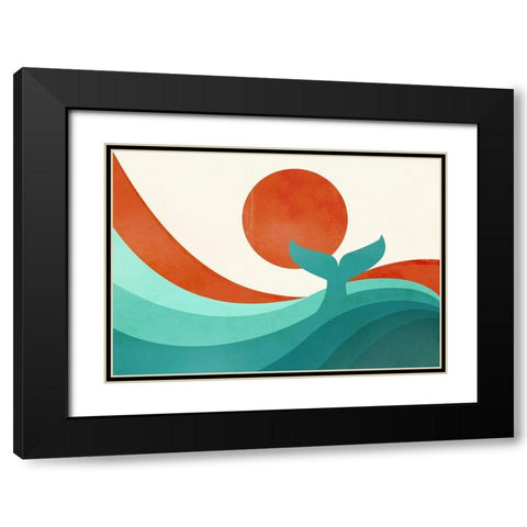 Wave (Day) Black Modern Wood Framed Art Print with Double Matting by Fleck, Jay