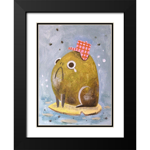 Gloomy Louie Black Modern Wood Framed Art Print with Double Matting by Filiuta, Robert