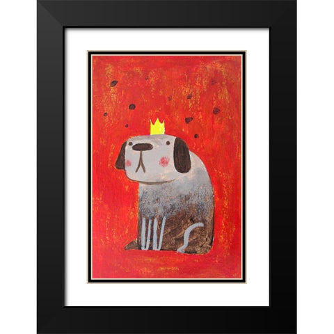 Little King Black Modern Wood Framed Art Print with Double Matting by Filiuta, Robert