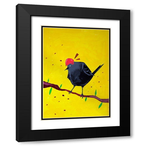Messenger Bird No. 1 Black Modern Wood Framed Art Print with Double Matting by Filiuta, Robert