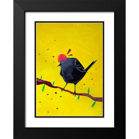Messenger Bird No. 1 Black Modern Wood Framed Art Print with Double Matting by Filiuta, Robert