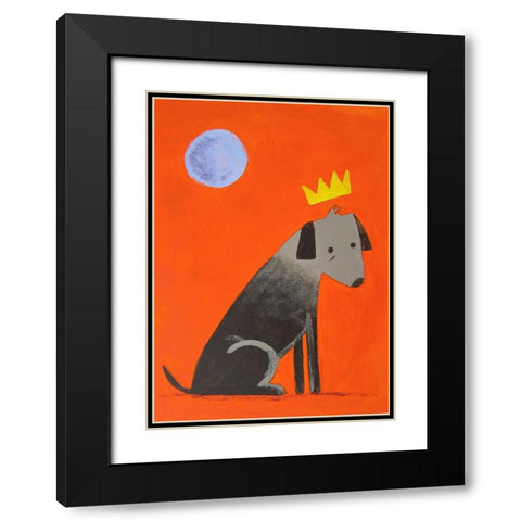 Moon Dog Black Modern Wood Framed Art Print with Double Matting by Filiuta, Robert