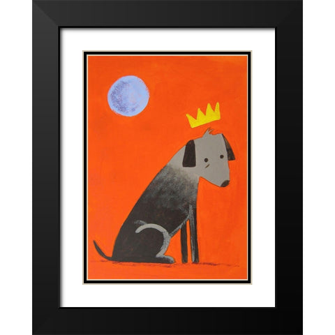 Moon Dog Black Modern Wood Framed Art Print with Double Matting by Filiuta, Robert