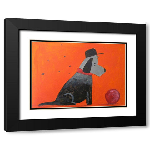 Red Ball Black Modern Wood Framed Art Print with Double Matting by Filiuta, Robert