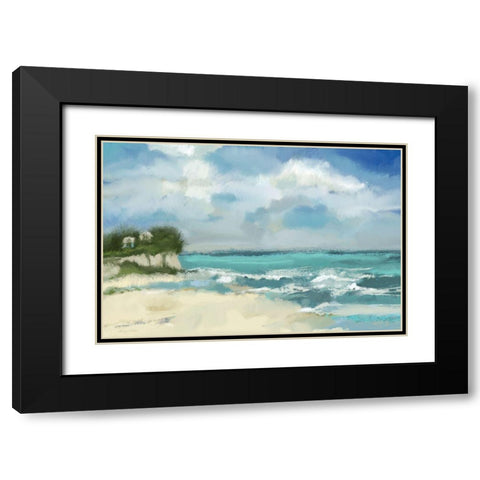 A Perfect Day At The Beach Black Modern Wood Framed Art Print with Double Matting by Finn, Tina