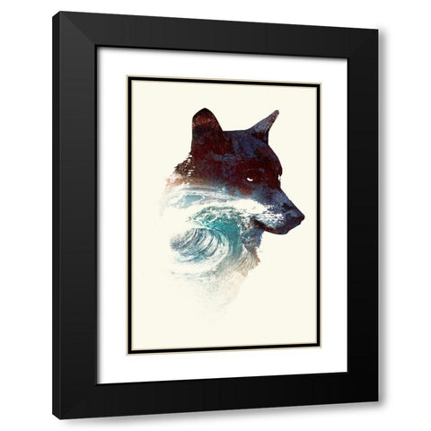 Night Swim Black Modern Wood Framed Art Print with Double Matting by Farkas, Robert