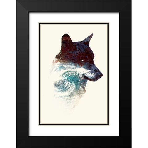 Night Swim Black Modern Wood Framed Art Print with Double Matting by Farkas, Robert
