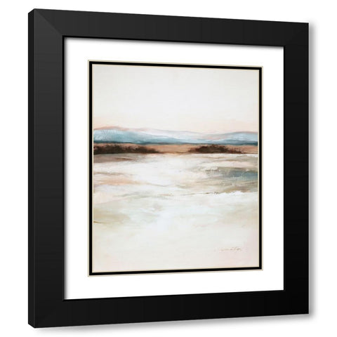 Distant Blues Black Modern Wood Framed Art Print with Double Matting by Fox, Rebecca