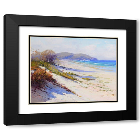 Port Stephans Beach Sands Black Modern Wood Framed Art Print with Double Matting by Gercken, Graham