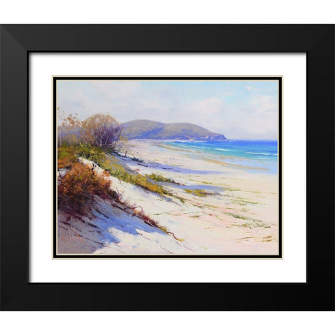 Port Stephans Beach Sands Black Modern Wood Framed Art Print with Double Matting by Gercken, Graham