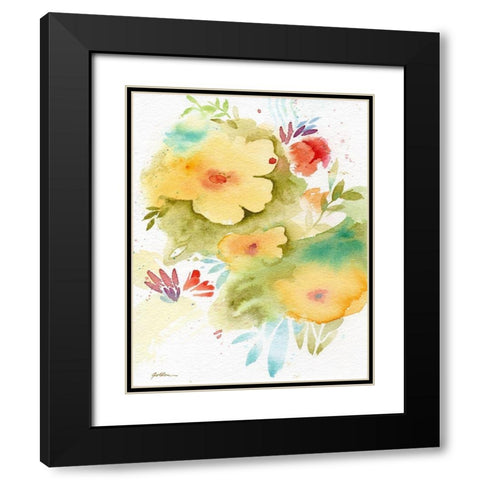 Fiesta Flowers Black Modern Wood Framed Art Print with Double Matting by Golden, Sheila