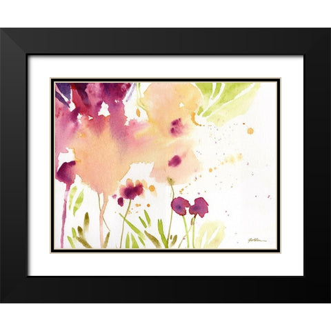 Maroon Black Modern Wood Framed Art Print with Double Matting by Golden, Sheila