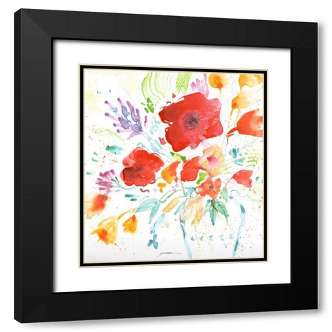 Bright Bouquet Black Modern Wood Framed Art Print with Double Matting by Golden, Sheila