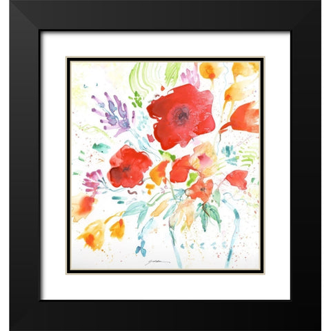 Bright Bouquet Black Modern Wood Framed Art Print with Double Matting by Golden, Sheila