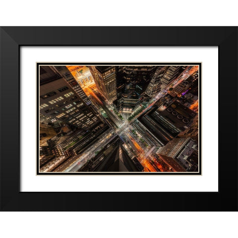 Grand Central New York Black Modern Wood Framed Art Print with Double Matting by Getty, Bruce