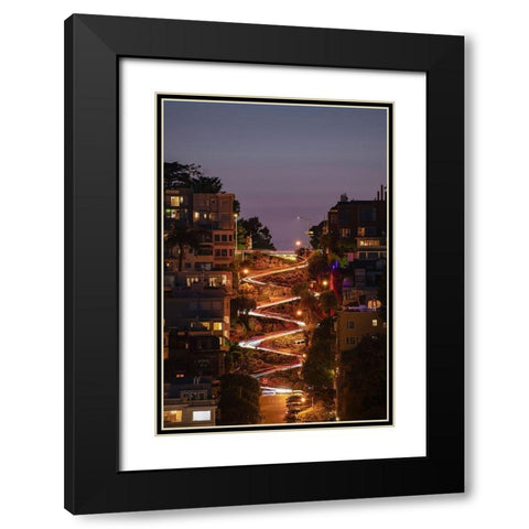Lombard Street 2 Black Modern Wood Framed Art Print with Double Matting by Getty, Bruce