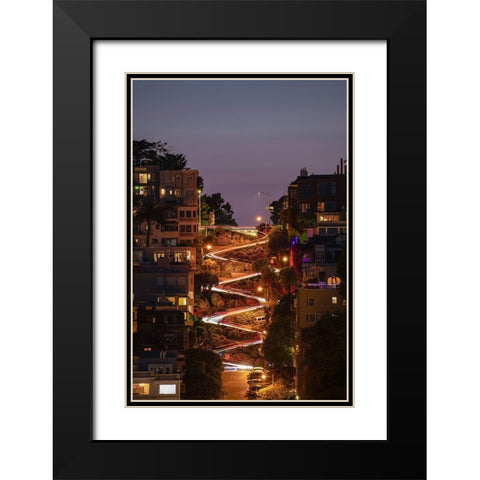 Lombard Street 2 Black Modern Wood Framed Art Print with Double Matting by Getty, Bruce