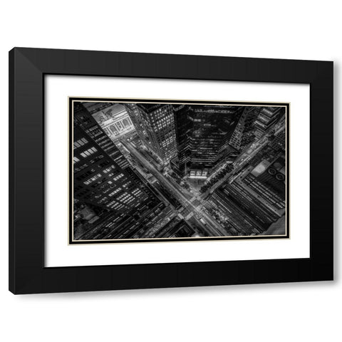 New York City Looking Down Black Modern Wood Framed Art Print with Double Matting by Getty, Bruce