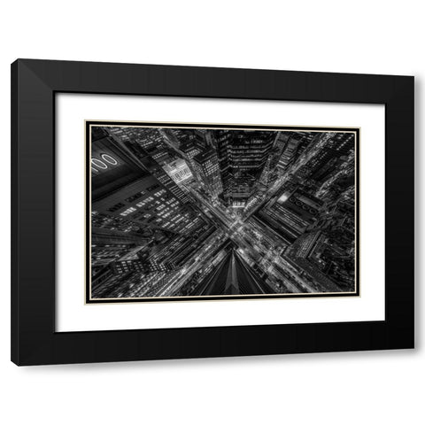 Park Avenue New York Black Modern Wood Framed Art Print with Double Matting by Getty, Bruce