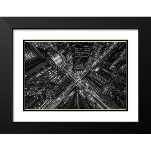 Park Avenue New York Black Modern Wood Framed Art Print with Double Matting by Getty, Bruce