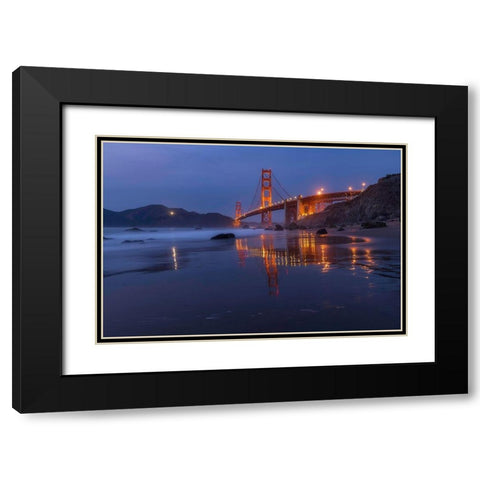 Reflection Marshall Beach Black Modern Wood Framed Art Print with Double Matting by Getty, Bruce