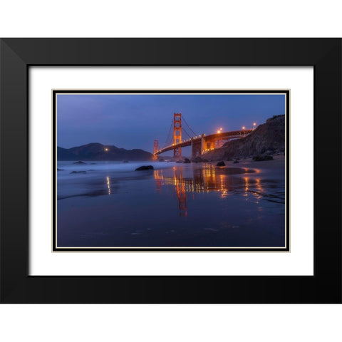 Reflection Marshall Beach Black Modern Wood Framed Art Print with Double Matting by Getty, Bruce