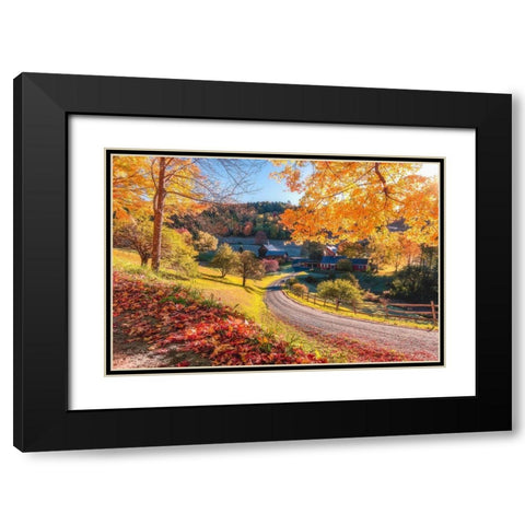 Sleepy Hollow Ranch, Vermont Black Modern Wood Framed Art Print with Double Matting by Getty, Bruce