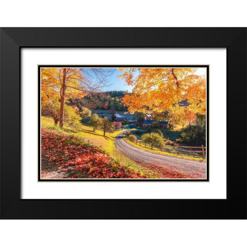 Sleepy Hollow Ranch, Vermont Black Modern Wood Framed Art Print with Double Matting by Getty, Bruce