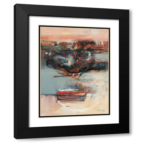 Voyage No. 1 Black Modern Wood Framed Art Print with Double Matting by Gocan, Simona