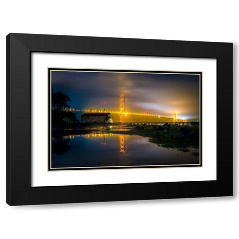 Dark Night Black Modern Wood Framed Art Print with Double Matting by Gordon, Dave