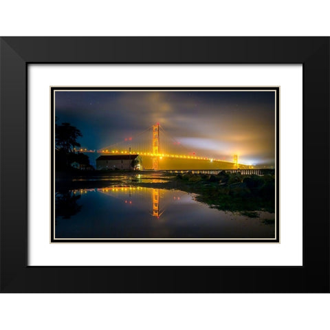 Dark Night Black Modern Wood Framed Art Print with Double Matting by Gordon, Dave