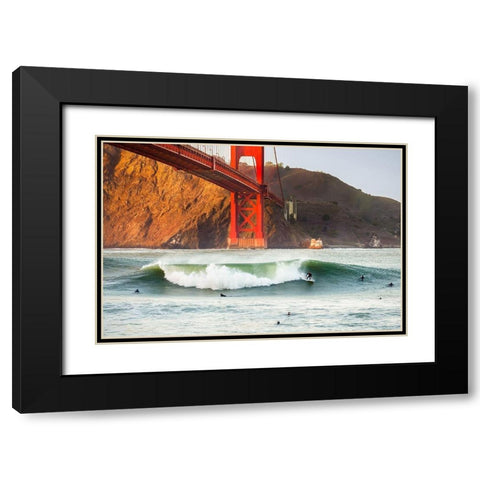 Golden Surf Black Modern Wood Framed Art Print with Double Matting by Gordon, Dave