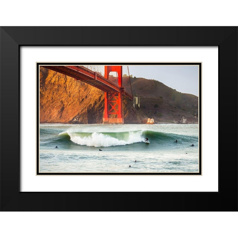 Golden Surf Black Modern Wood Framed Art Print with Double Matting by Gordon, Dave
