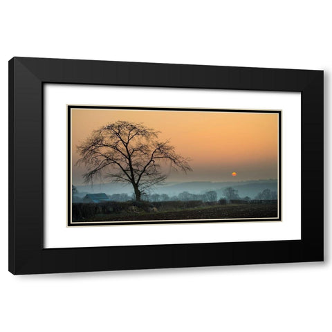 Morning Sun Black Modern Wood Framed Art Print with Double Matting by Goncalves, Adelino